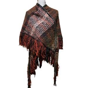 Plaid fall wrap Blanket scarf Pumpkin Patch Layer Piece Classic Warm Cozy